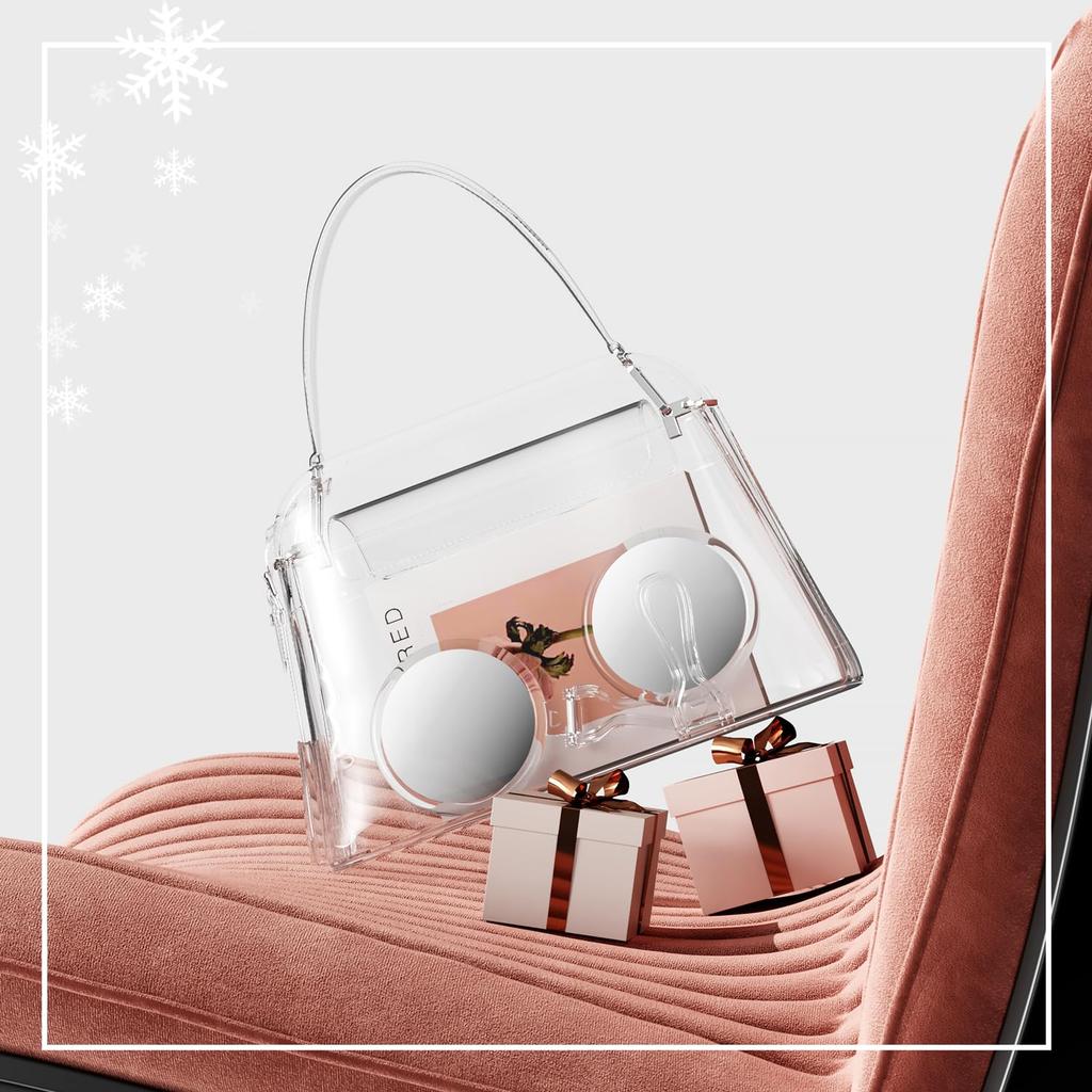 Auxmir Handheld Magnifying 30x and 1x Foldable with Stand and Hand Hanging Mirror with Easy to Clear Mirror, Magnification, Mirror, Mirror,