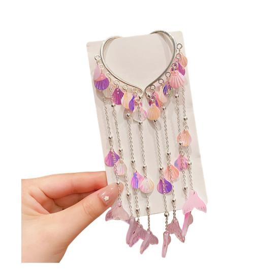 Girl Hair Pin Bowknot Starfish Shell Faux Pearls Chain Decor Kids Hair Clip Princess Headwear Hair Accessories