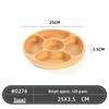 Japanese Style Solid Wood Round Fruit Plate with Five Compartments - Ideal for Snacks and Dried Fruit