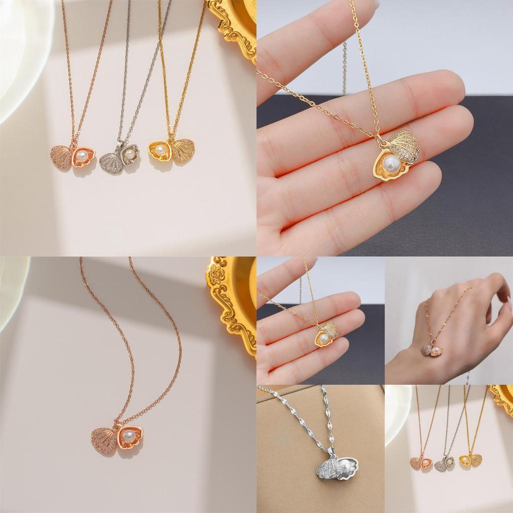 Minimalist Pearl Pendant Necklace With Electroplated Alloy And Irregular Design For Women