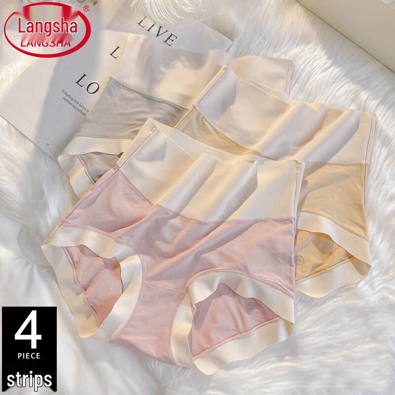 

Женские трусы-слипы LangSha с модальной тканью, средней высоты талии, контролирующие живот (4-Pack) L (110-130 jin)