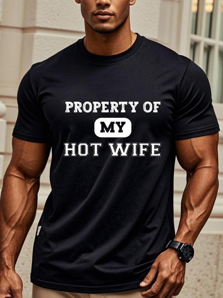 Hot Wife s Property T-Shirt for Husband, Funny Gift for Men, Novelty Husband Tee S разноцветный
