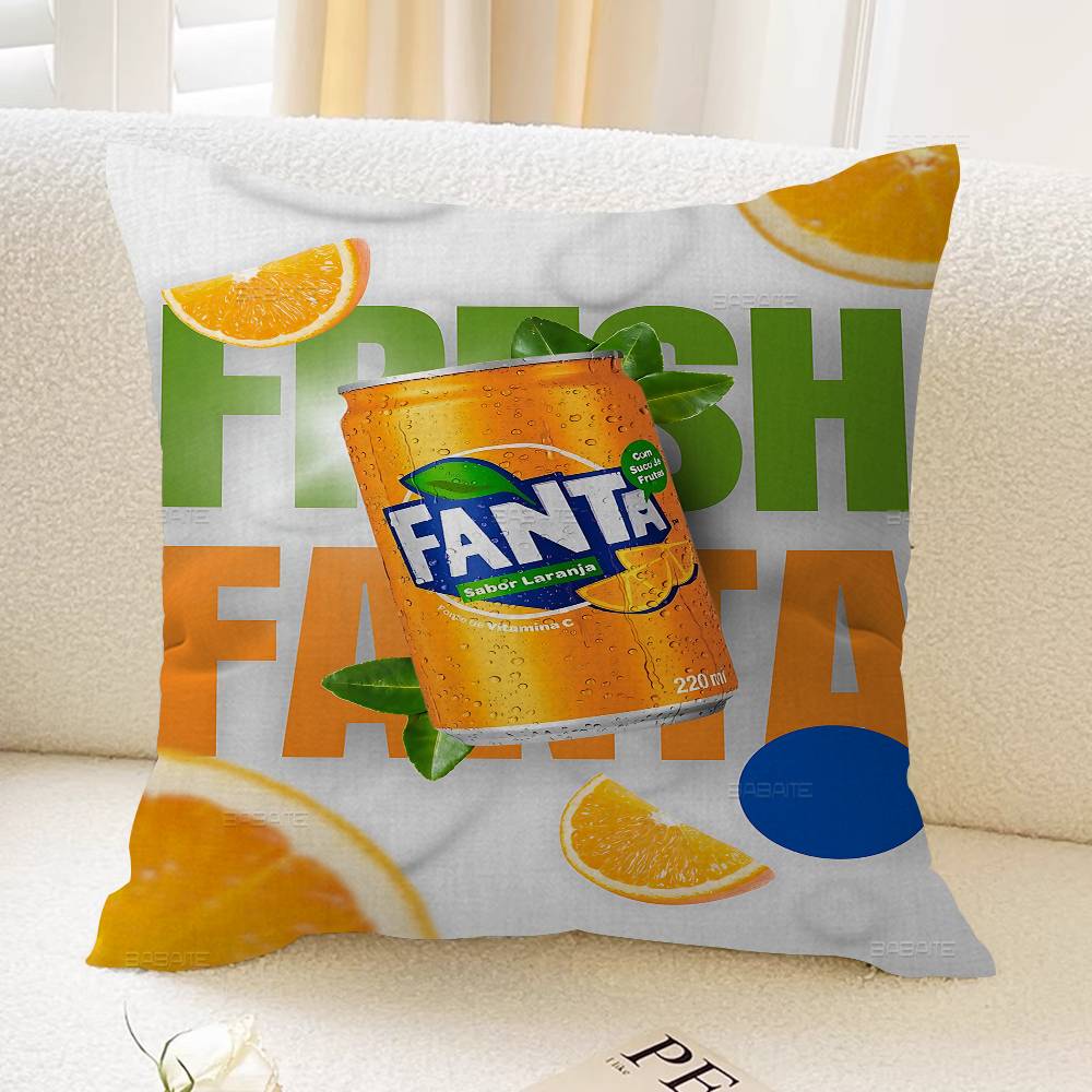 Funny F-Fanta Logo Pillow Covers Cartoon Sofa Decorative Home Double-sided Printing Short Plush Cute Cushion Cover