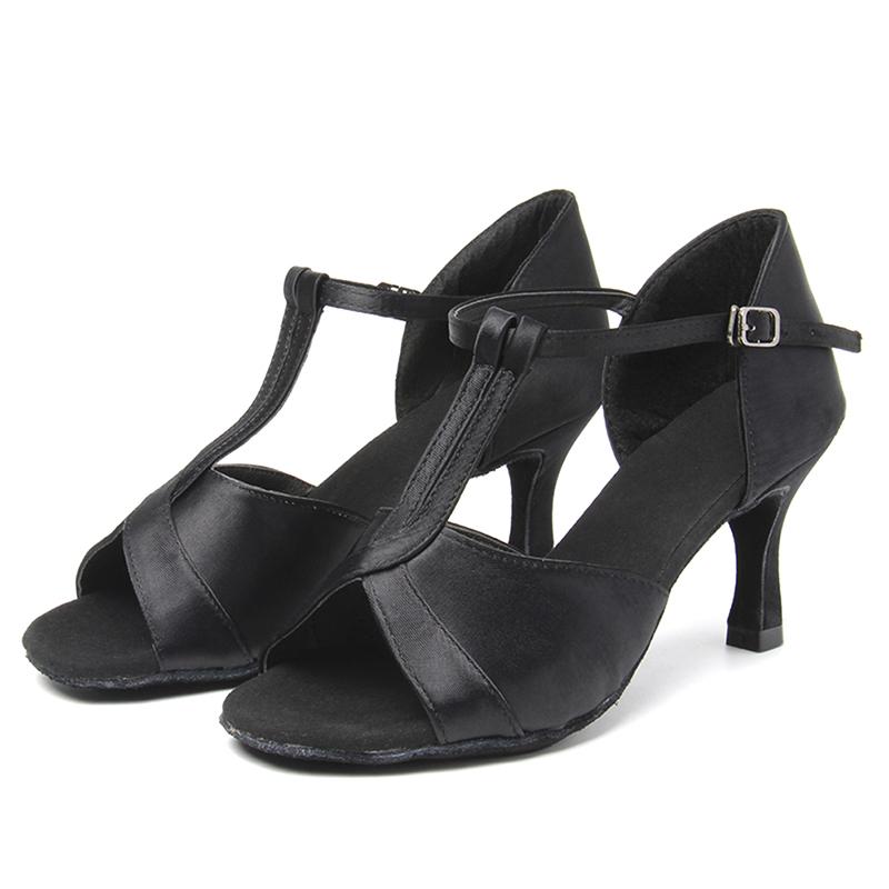 Women's Latin Dance Shoes Satin Ballroom Performance Dance Shoes 5 Color