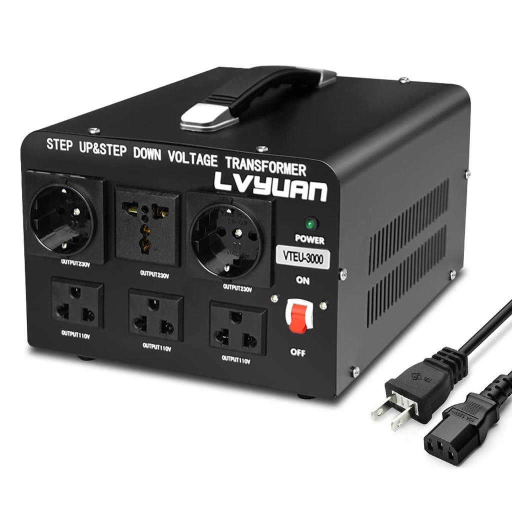 LVYUAN 3000W Transformator do użytku zagranicznego i krajowego Podwyższający/Obniżający i Kompatybilny Przenośny Transformator dla 220V Regionalny 100V 220V Bezpłatna Konwersja Pojedynczy