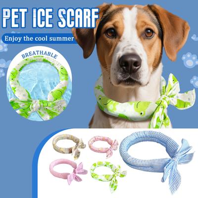 Sommer Hundehalsband Kühlendes Haustier Hund Kühlbandana Verstellbarer Eisschal Niedlicher Aufdruck Hunde Kühlhalsband Hitzschlag Haustier Hund Zubehör