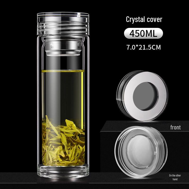 Double-Walled High Borosilicate Glass Cup, Heat Resistant Insulated Transparent Tea Cup.