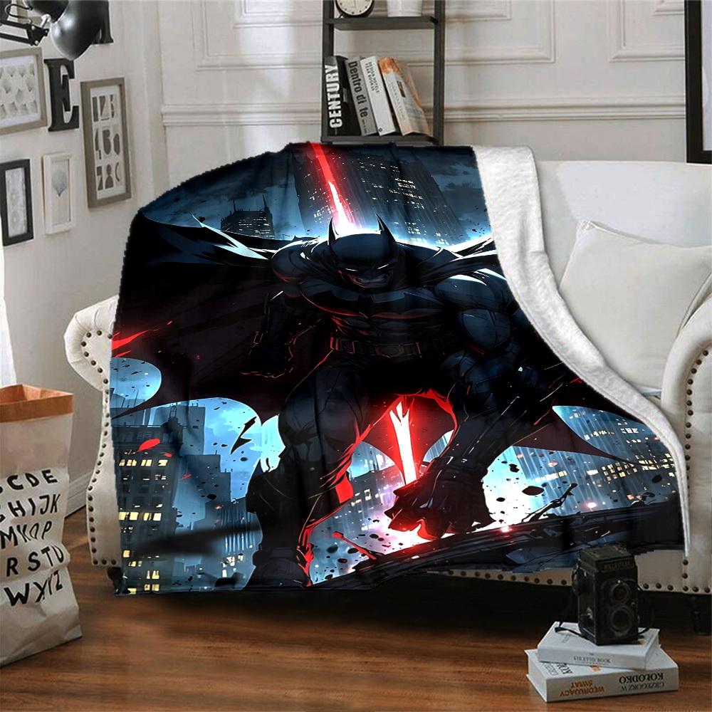 1pc Batman Night Cityscape Flannel Blanket Soft Warm Throw for Home, Office, Travel, All-Season Cozy Bedding GiftL1264