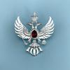 1Pc Double-headed Eagle Ruby Pins Gold Silver Diamond Russian Badge Cap Uniform Accessories