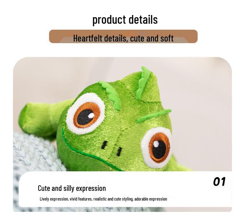 Trendy One-Shoulder Lizard Plush Toy Matching Party Outfit
