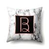 Polyester Pillowcase 26 English Letters Rose Gold Home Marble Decorative Printed Pillowcase