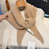 British Triangle Scarf 100% Wool Cashmere Scarves for Women Winter Warm Soft Neckerchief Shawl Autumn Fashion Lady Poncho Wraps