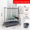 Movable Mop and Broom Holder with Storage Shelf