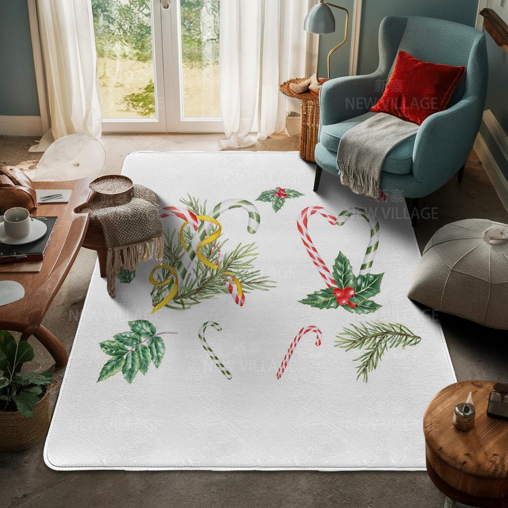 House Entrance Carpet Home Door Mat Living Room Bath Foot Bathroom Non-slip Water Absorption Rugs Bath Merry Christmas Winter