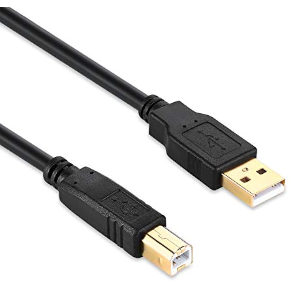 XBOHJOE USB 2.0 Printer Cable A Male To B Male Gold Plated Connector Printer & Scanner Cable Comp...