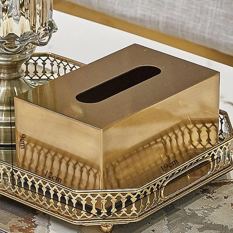 European Living Room Magnetic Paper Napkin Organizer Home Decoration Tissue Box Cover Metal Gilded Bird Decorative Tissue Holder