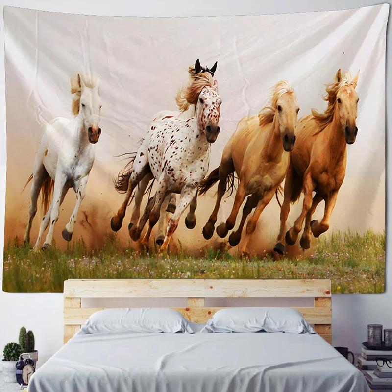 VIKAMA Mandala Tapestry 3D Horse Visual Illusion Large Geometric Wall Hanging Bohemian Hippie Home Art Decor for Bedroom