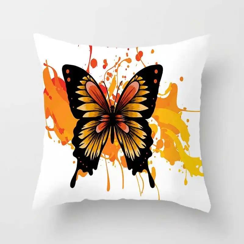 Office Living Room Home Pillowcase Watercolor Butterfly Pattern Pillowcase Car Ornaments