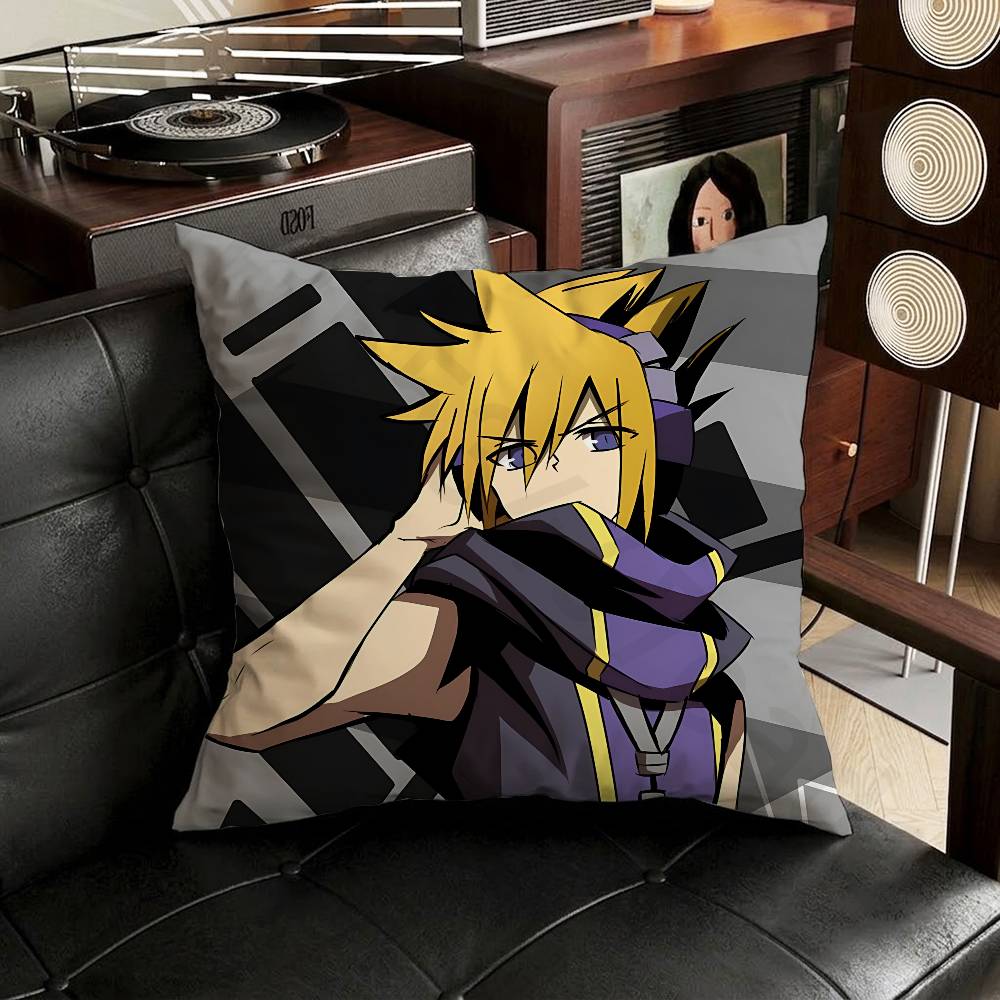 The WWorld Ends with You Pillow Case Antidustmite Pillowcase Invisible zipper silky short plush Sofa cushion cover