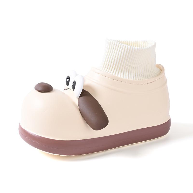 Zapatillas de Algodón para Mujer con Ojos Grandes de Perro 2025: Usable al aire libre, Antideslizante, Punta cerrada, Cálido, Grueso, Aumenta la altura, Suela blanda