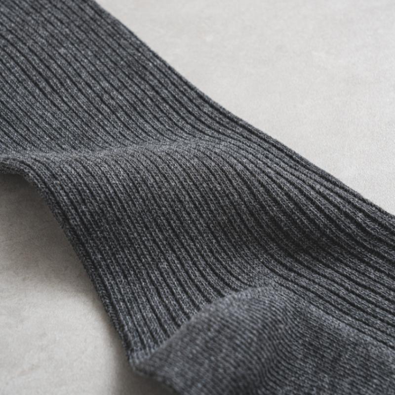 Monfoot Pánské žebrované ponožky s dlouhým lemem Tmavě šedé