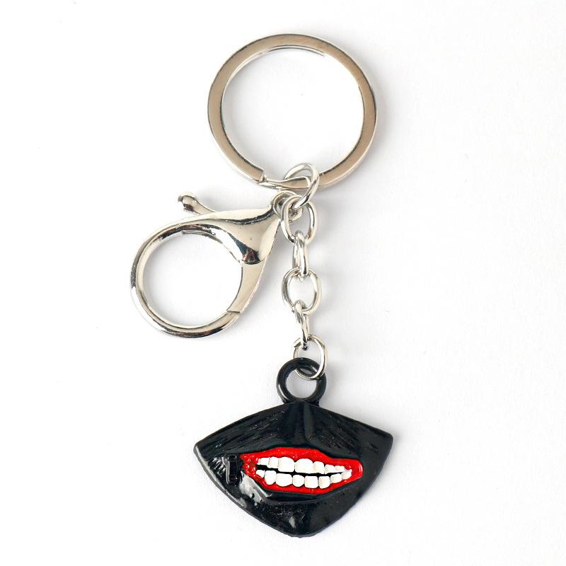 Tokyo Ghoul Anime Keychain Kaneki Ken Mask Cosplay Pendant Backpack Decoration KeyRing Student Gifts