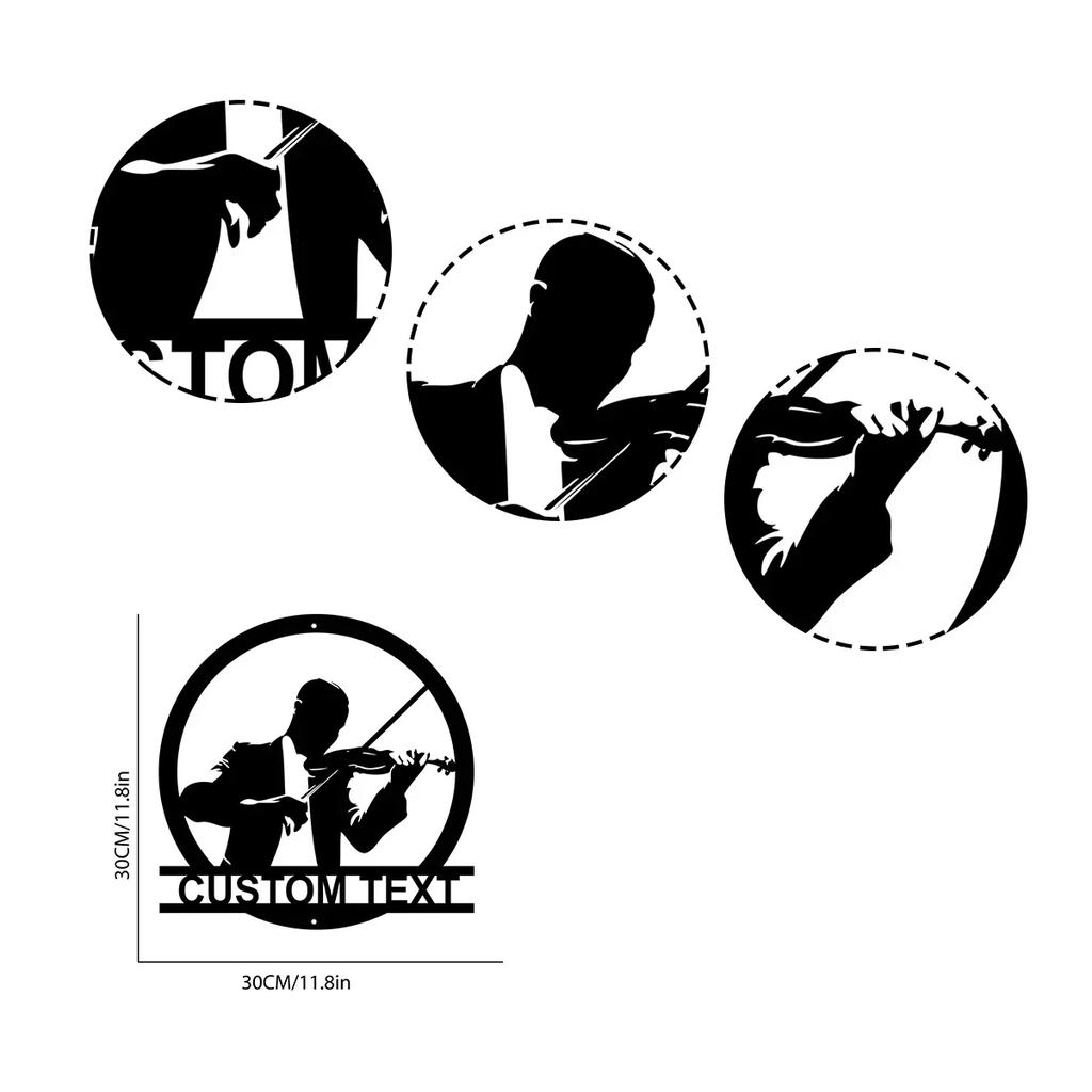 Personalized Violin Player Metal Wall Art, Custom Musician Gift, Music Room Decor, Violinist Sign