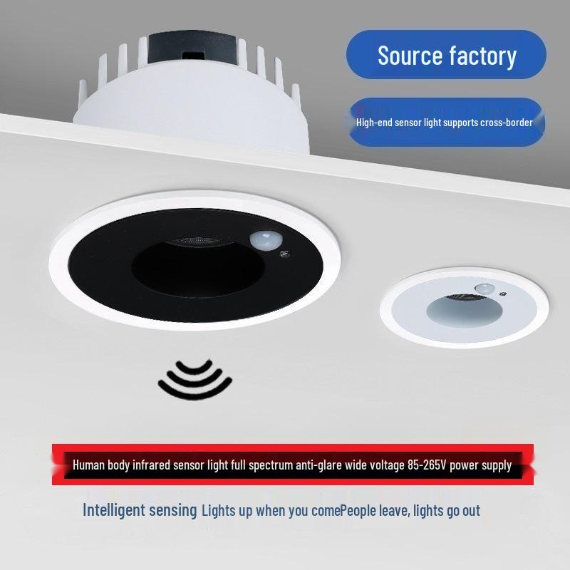 

Motion-Sensing Recessed Light: Anti-Glare Full Spectrum for Foyer, Staircase, and Entrance. All White 7W Surface 85 Cutout 75
