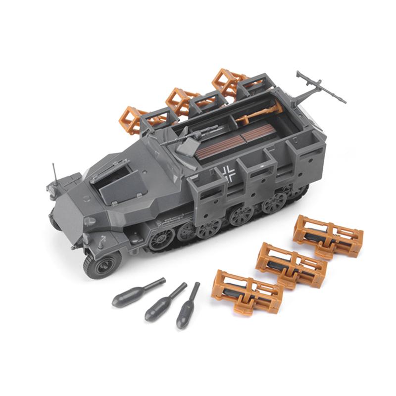 1/72 Niemiecki Półgąsienicowy Sd.kfz.251 z II Wojny Światowej Model Wojskowy do Montażu Czołg Ciężarówka Samochód Działowy Puzzle 4D Model Plastikowy Zabawki