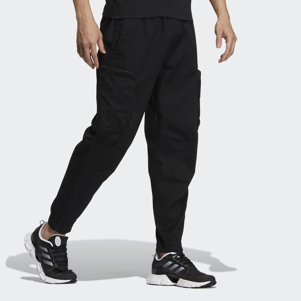 Adidas Solid Color Logo Print Joggers With Pocket Detail Men Bottoms Black HM2989