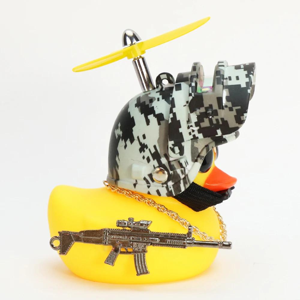 Yellow Duck with Helmet for Bike Without Lights Auto Car Accessories Duck In The Car Car Interior Decoration Motor Accessories