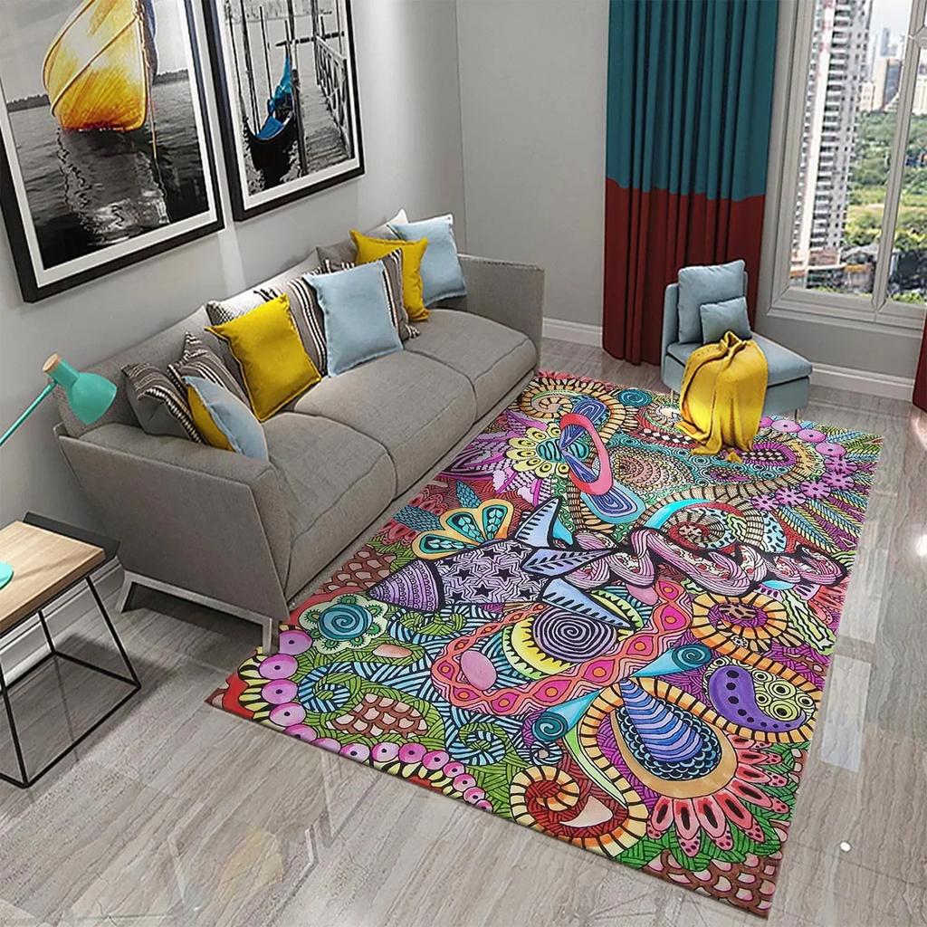 Color Floral Mandala Bohemian Carpet for Hallway Doormat Mat Bedroom Living Room Decor Floor Area Mats Bathroom Non-slip Carpets