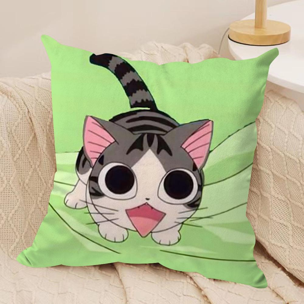 CChis Sweet Home Cushion Cover Silky Short Plush DoubleSided Printed Pillow Case for Sofa All Seasons Home Decor Gift