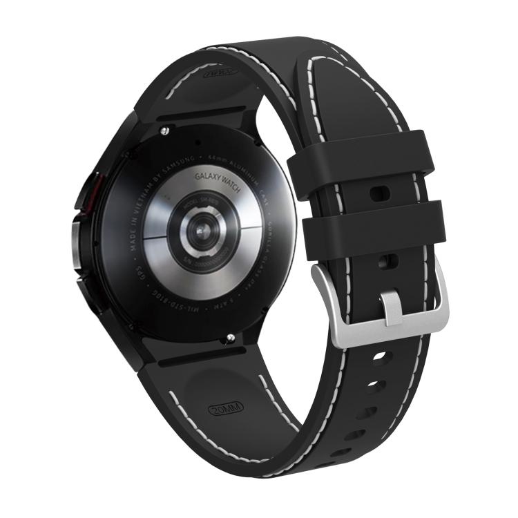 For Samsung Galaxy Watch4 / Watch4 Classic Silicone Stitching Watch Band