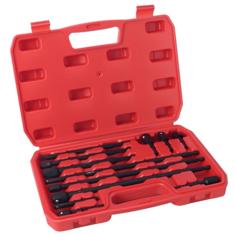

12Pieces Extended Length Impacts Socket Set Heavy Duties Alloy Steel Construction For Tight Space Mechanical Repair 1