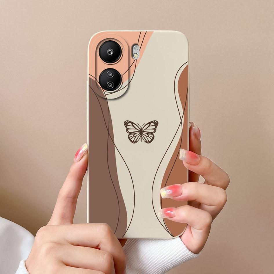 

Для Xiaomi Redmi 13C K60 Ultra Note 13 Pro K70 Pro 13R K70E чехол для телефона Daisy Butterfly Защитная пленка для экрана Матовая жидкая силиконовая задняя крышка Бамперы redmi 13C 5G