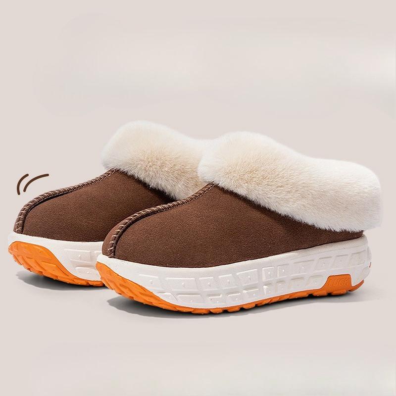 Thick-soled Cotton Shoes for Indoor Home Use, Anti-slip and Warm Bags, and Slippers for Outdoor Wear