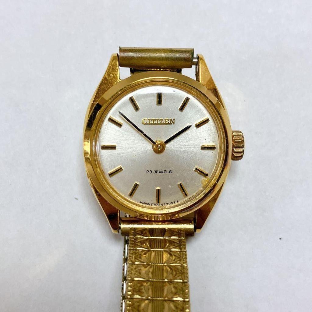 Used Working item Ladies CITIZEN manual winding watch wristwatch 6700-677002-K