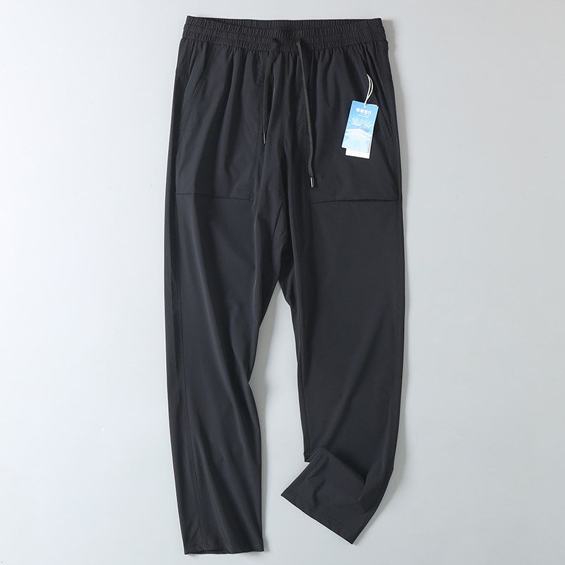 Original Foreign Trade Surplus Outdoor Summer Thin Sports Casual Quick-Dry Pants for Men, Elastic Cooling Ice Silk Straight-Leg Long Pants