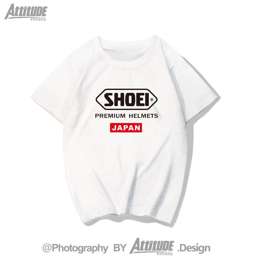 

Japanese Motorcycle Locomotive Racing Car Sports Car Helmet SHOEI Pure Cotton Round Neck Shortsleeved Tshirt S