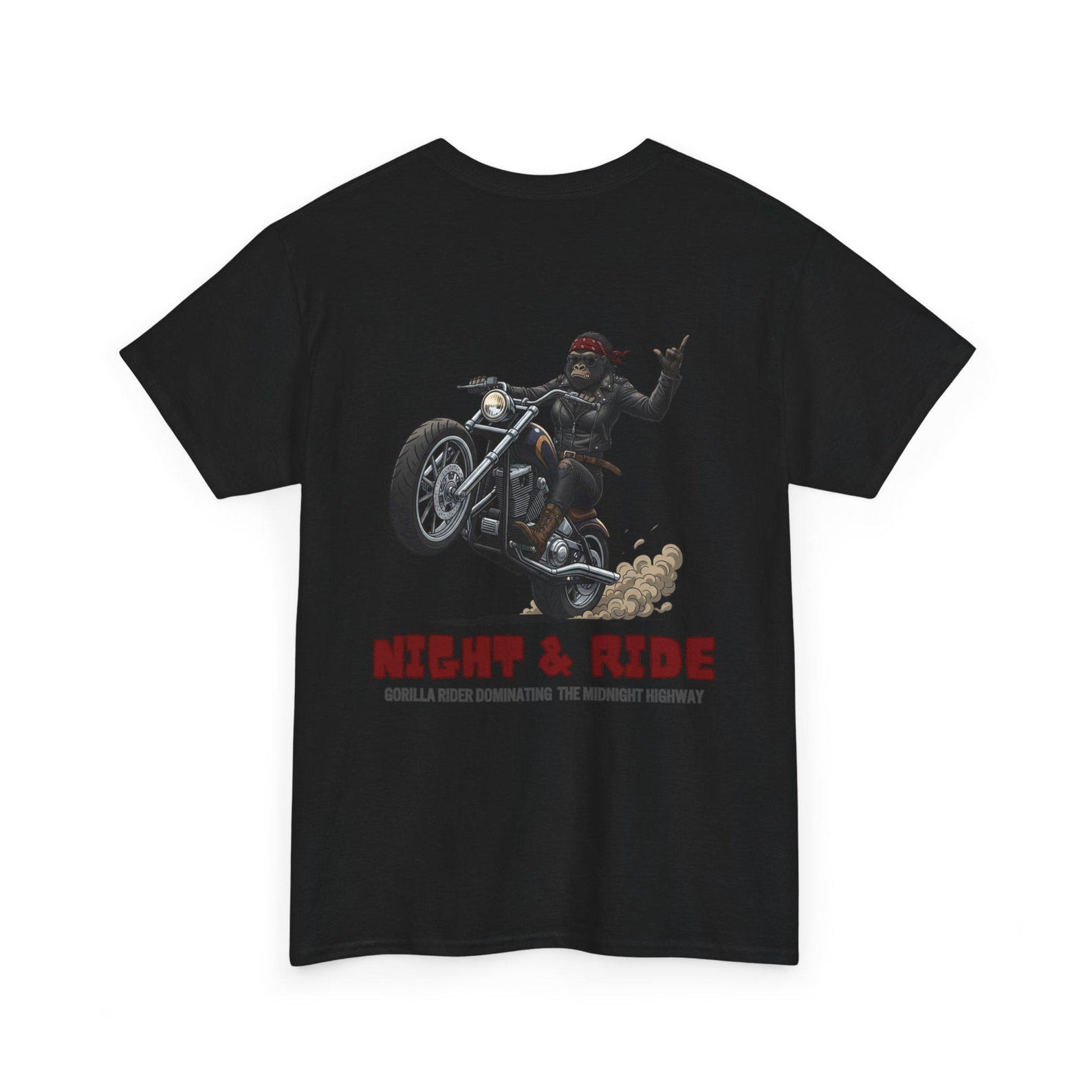 Girl Gorilla Rider T-Shirt | Cute Gorilla Biker Illustration XL