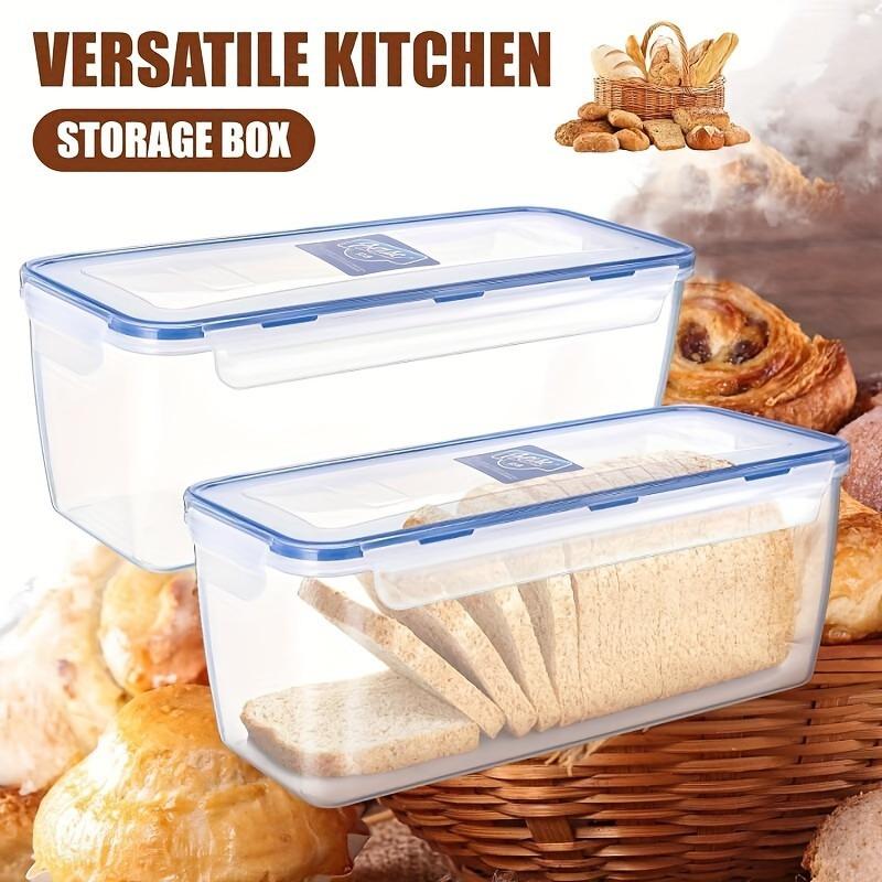 1 Set Large Capacity Airtight Food Storage Container - Reusable, Flip-Top Bread & Kitchen Organizer Box with PTFE Coating
