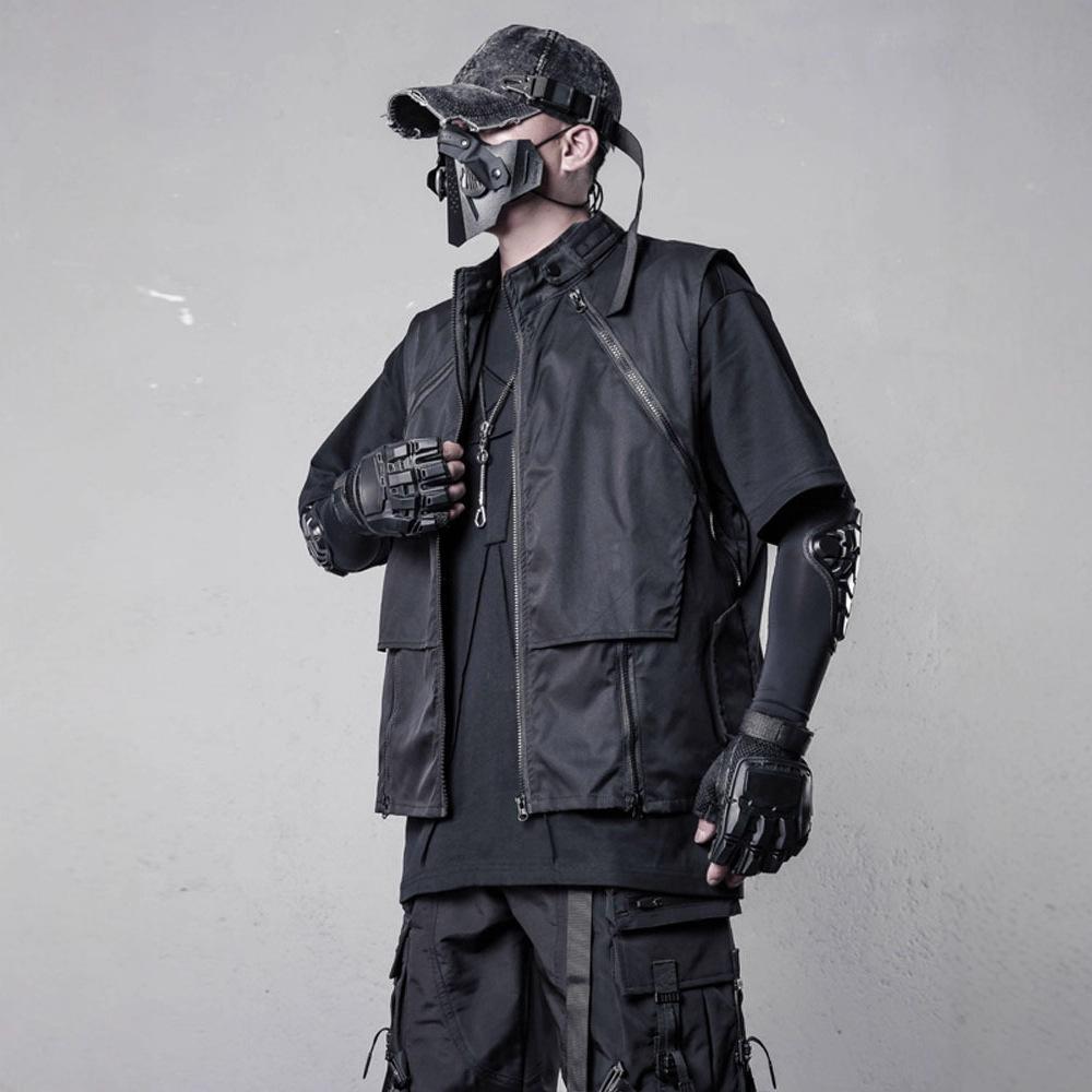 High sense multi-pocket design patch bag vest men's tooling loose casual versatile vest jacket tide