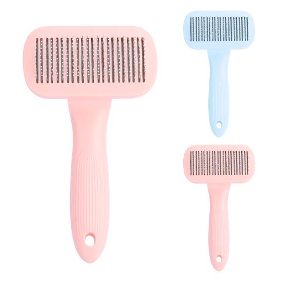 Dog Grooming Brush Self Cleaning Pet Shedding Grooming Hair Slicker Massage Brush for Cats Dogs Rabbits
