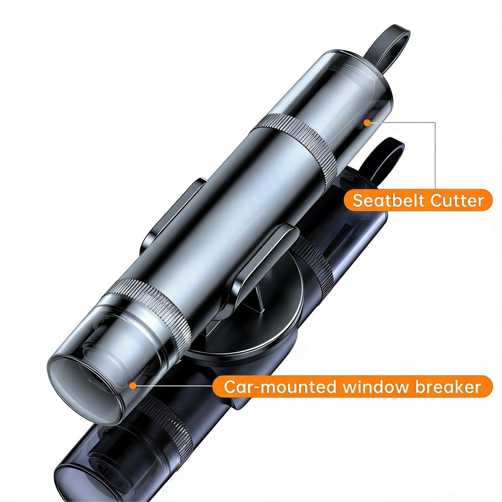 1-Pack Noodveiligheidshamer, Auto Ruitbreker met Gordelsnijder, Draagbaar Ontsnappingsgereedschap voor Auto & Huis