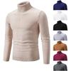 2025 Autumn Men's High Neck Purl and Plain Knit Sweater