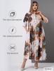 Women's Fashion Loose Fit Floral Print Midi Dress Casual Button Down Short Sleeve Dress with Pockets Suitable for Various Occasions