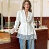 New Autumn And Winter High-End Slim-Fit Lace Patchwork Blazer With A Stylish And Sophisticated Design