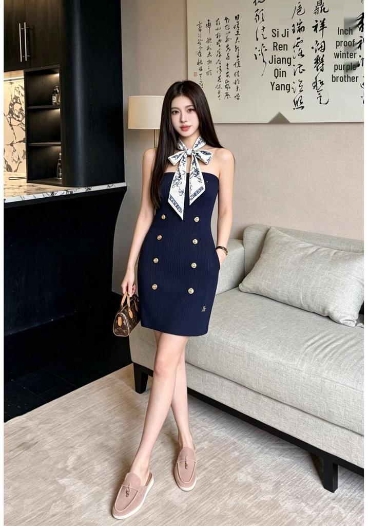 Trendy Knit Bandeau Dress: High-Quality, Versatile, Socialite Style
