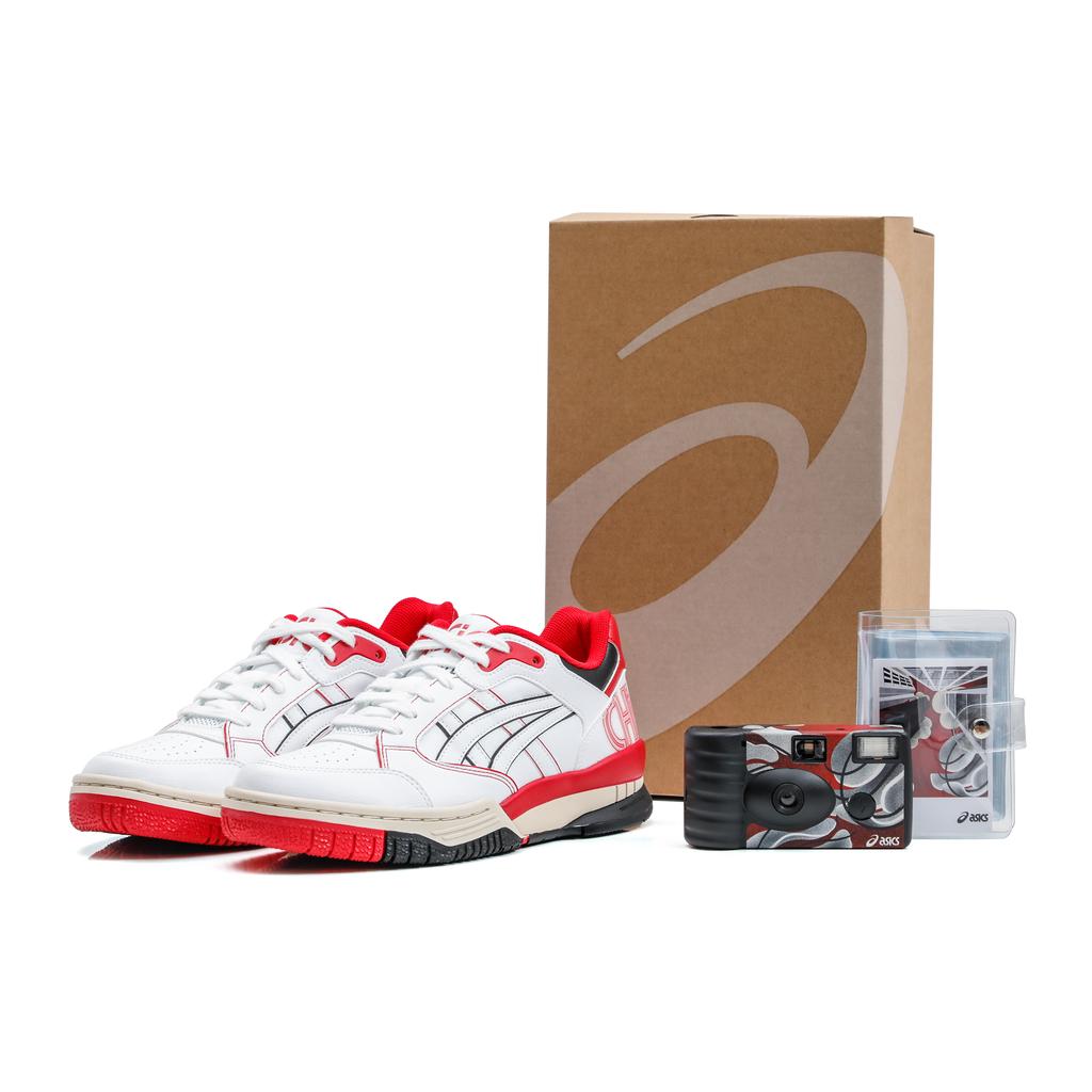 Asics Gel-Spotlyte LOW Anti-Slip And Wear-Resistant Lightweight Low-Top Vintage Basketball Shoes Unisex White Red